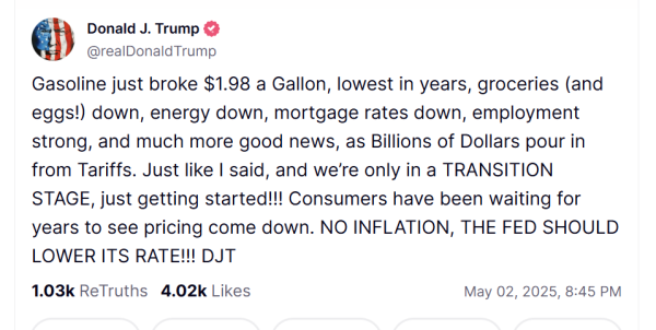 启牛配资 特朗普突发：应该降息